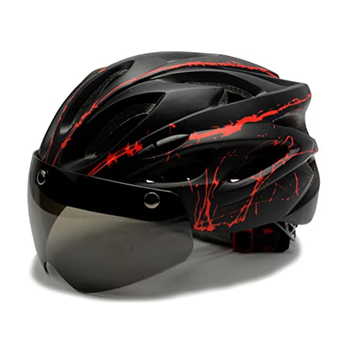 Fahrradhelm mit Visier Leichte Fahrradhelm mit Magnetischem Brille Unisex-Größenverstellbarer Helm Mountainbike Helm für Herren Damen von Fascryla