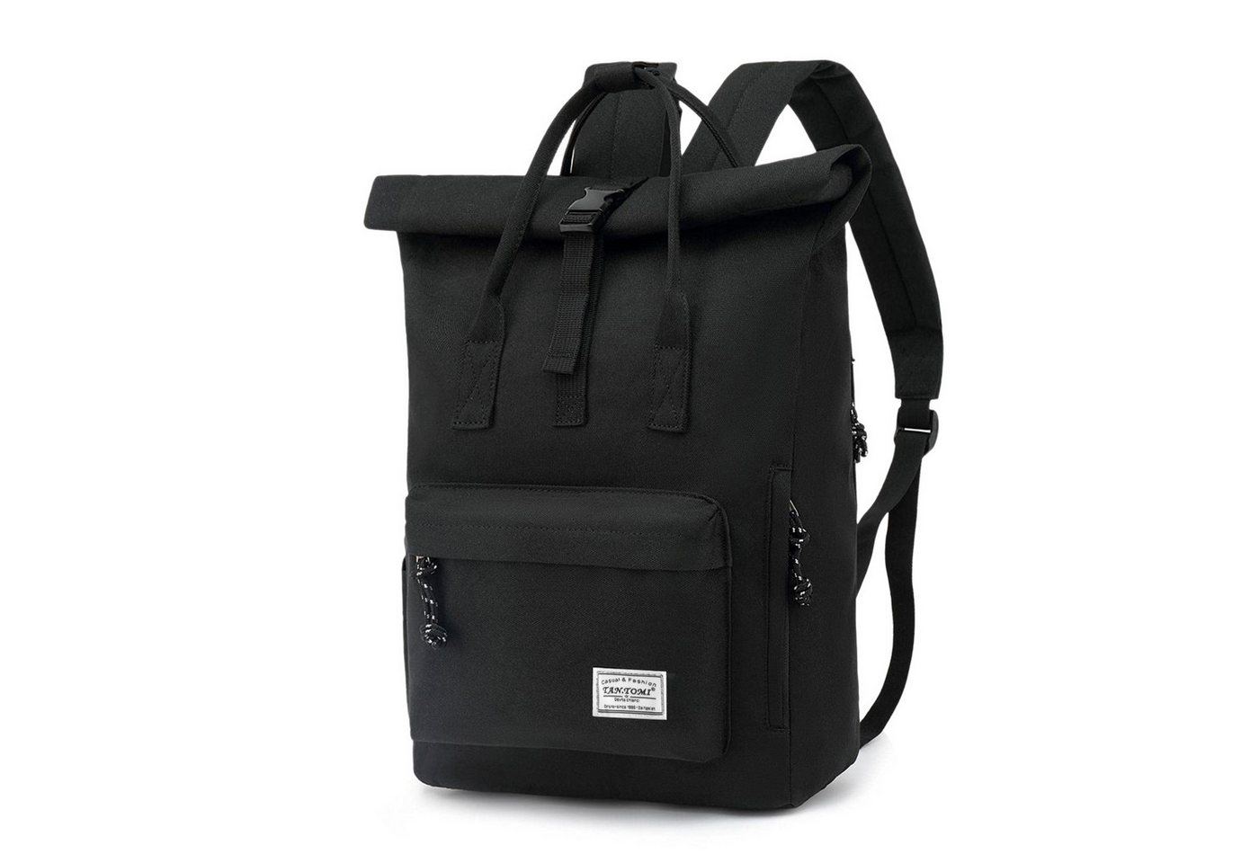 TAN.TOMI Freizeitrucksack Schulrucksack für Damen Herren, Laptop Rucksack 15,6 Zoll mit Rolltop, Cityrucksack Daypack Laptopfach und Weit Öffenbar von TAN.TOMI