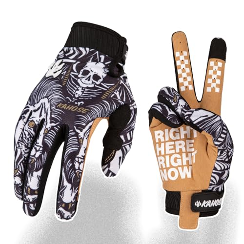 Fast passion Skeleton-Paw Motorradhandschuhe für Damen und Herren, Fahrradhandschuh, atmungsaktiv, Dirtbike-Handschuh für ATV, MTB, Motocross-Rennen, Schwarz 003, Größe XL von Fast passion