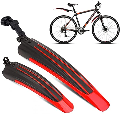 Fahrrad Schutzblech Set 20-26 Zoll Verstellbarer Spritzschutzset Vorne Hinten Schmutzfänger MTB Quick Release Befestigung Steck Kotflügel zum Schutz vor Spritzwasser Schmutz für Mountainbike Citybike von Favuit