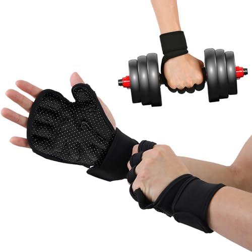 Favuit Fitness Handschuhe mit Handgelenkstütze, Trainingshandschuhe Herren Damen Sporthandschuhe Fingerlose Gewichtheber Workout Handschuhe für Kraftsport Krafttraining Gewichtheben (L) von Favuit