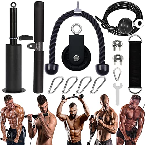 Kabelzug Pulley Fitness System Unterarmtrainer Arm-Krafttraining DIY Latzug Riemenscheibensystem Kabelmaschine Trizeps Trainingsgerät Heim-Fitnessgerät für Trizeps Pull Down Bizeps Curl Unterarm von Favuit