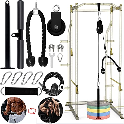 Kabelzug Pulley Fitness System Unterarmtrainer Arm-Krafttraining DIY Latzug Riemenscheibensystem Kabelmaschine Trizeps Trainingsgerät Heim-Fitnessgerät für Trizeps Pull Down Bizeps Curl Unterarm von Favuit