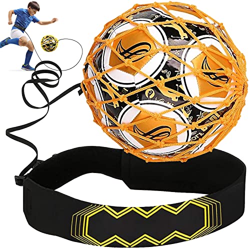 Fußball Kick Trainer Fußball/Volleyball-Trainingsgerät Fußballtraining Solo Kinder Fußballtrainer Kicktrainer mit Verstellbarem Gürtel Fußballtrainingshilfe für Kinder Anfänger Kick Off Trainer von Favuit