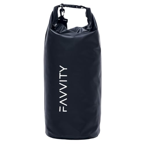 Favvity Dry Bag - Wasserdicht [Sicher] Sportlich | Wasserdichter Rucksack Wasserfester Seesack Packsack (20 L Schwarz) von Favvity