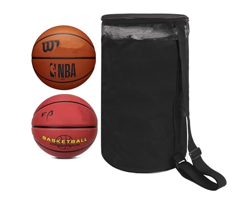 Faxianther Basketballtasche wasserdichte Oxford Balltasche Basketball Beutel Runde Tragetasche Umhängetasche Basketball Fußball Trainingstasche Basketball Sack Aufbewahrungstache für 2 Bälle von Faxianther