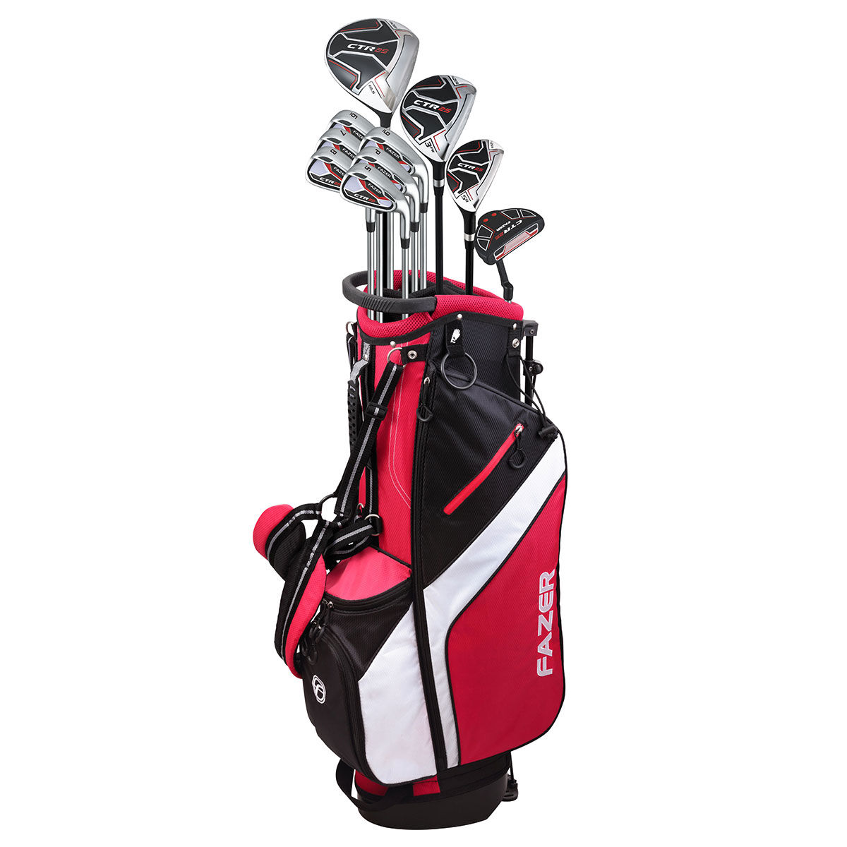 Fazer Black, Red and White Stylish CTR25 Left Hand Complete Golf Package Set | American Golf, One Size von Fazer