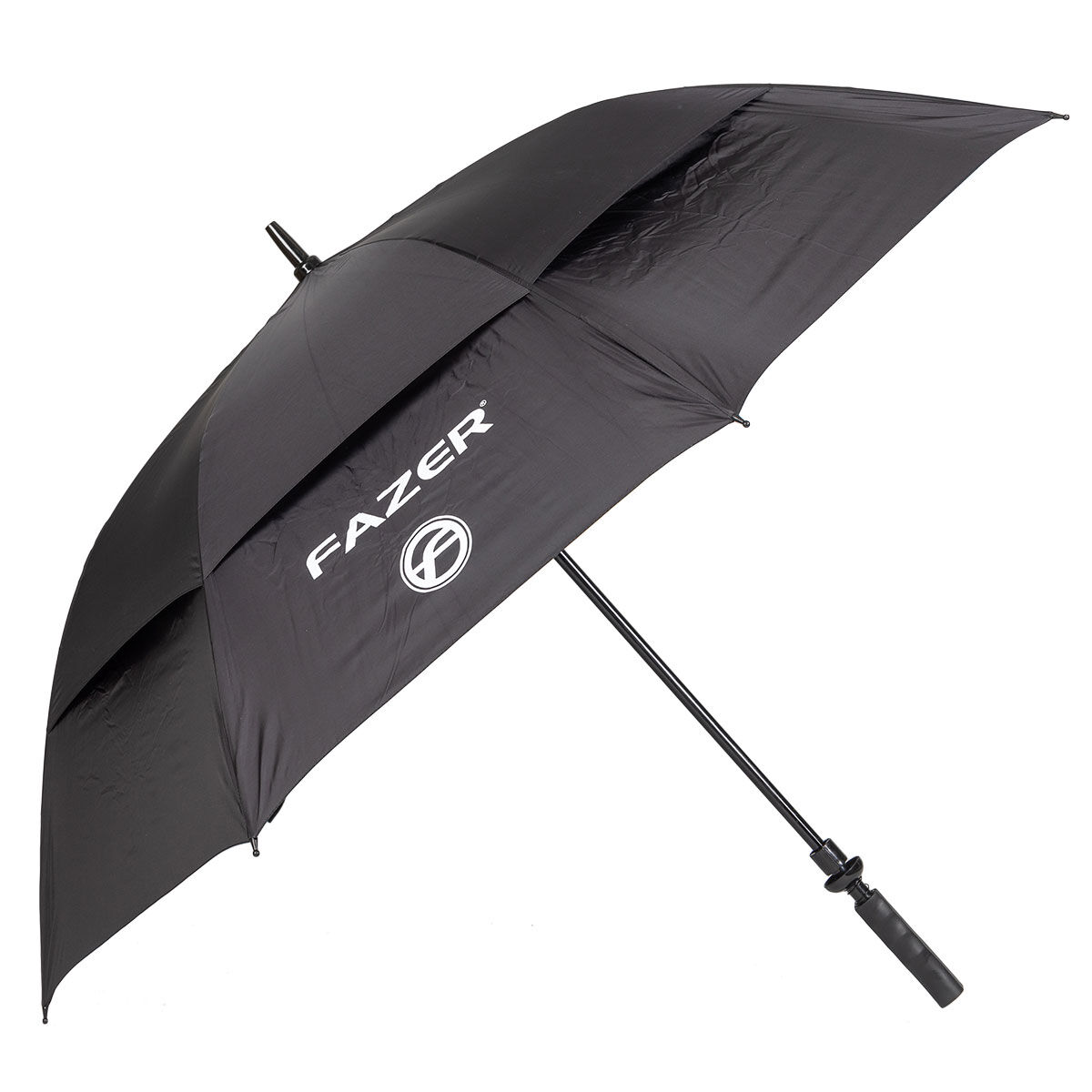 Fazer Black Logo Print Dual Canopy Golf Umbrella, one size | American Golf von Fazer