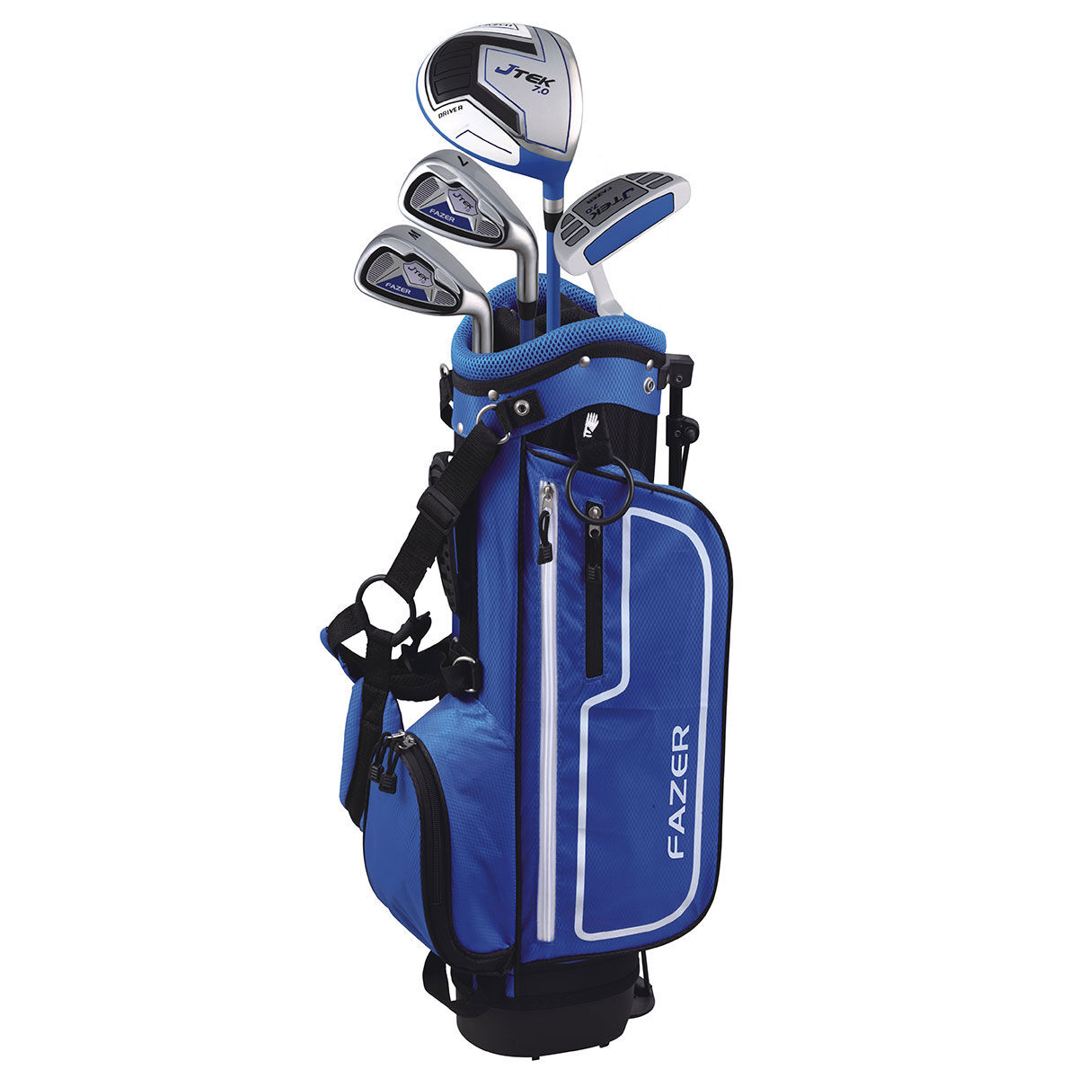 Fazer Blue and Silver Lightweight Junior J TEK 7.0 Left Hand Golf Package Set, Size: 6-8 Years | American Golf von Fazer