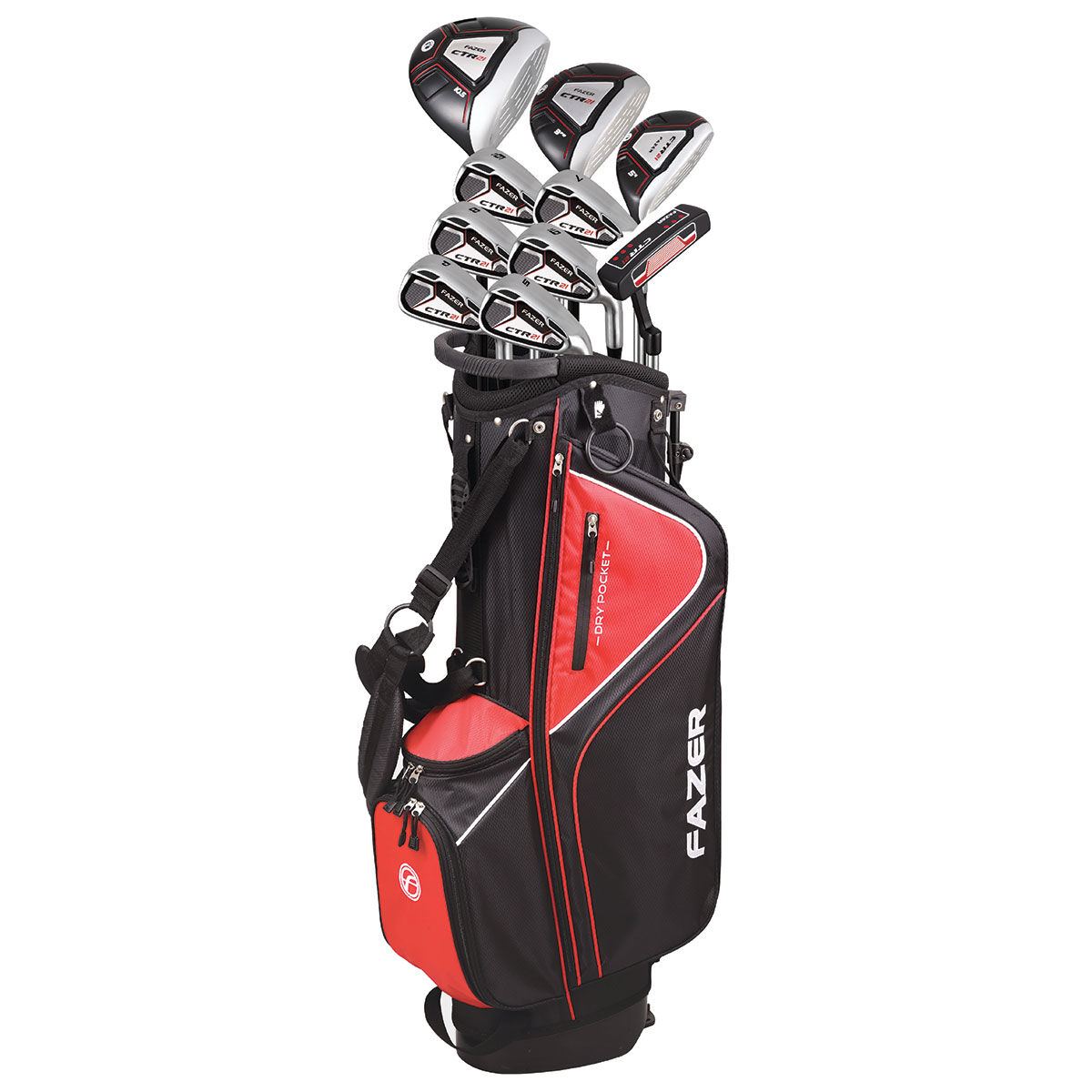 Fazer Mens Black and Red Stylish CTR21 Right Hand Golf Package Set | American Golf, One Size von Fazer