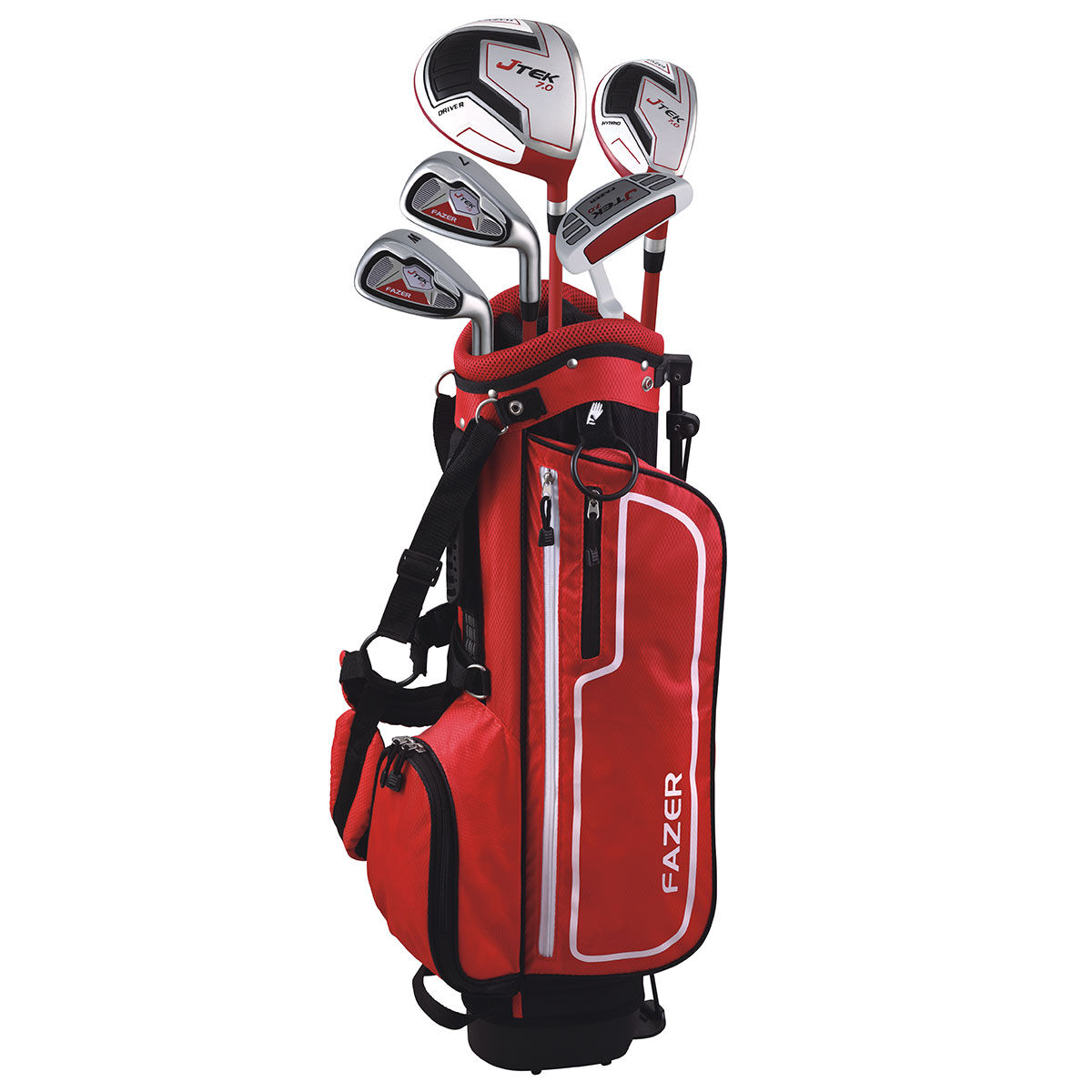 Fazer Red and Black Lightweight J TEK 7.0 Junior Right Hand Golf Package Set, Size: 9-11 Years | American Golf, Power red von Fazer