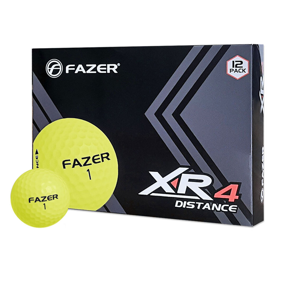 Fazer XR4 Distance 12 Golf Ball Pack, Male, Yellow, One Size | American Golf von Fazer