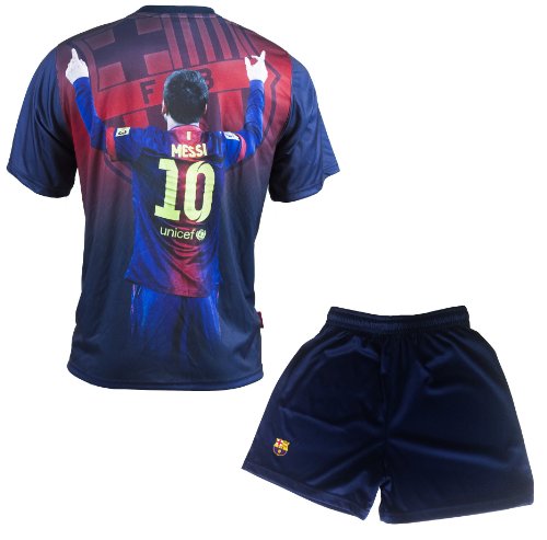 F. C. Barcleona Jungen T-Shirt und Shorts Lionel Messi, offizielle Kollektion, Kindergröße - 158 von Fc Barcelone