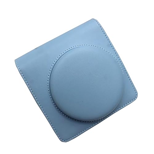 Fcnjsao Kameratasche mit großem Fassungsvermögen, Organizer-Tasche, PU-Leder, Aufbewahrungstasche mit verstellbarem Schultergurt, für quadratische Retro-Kamerataschen, wasserdichte Schutzhülle, blau von Fcnjsao