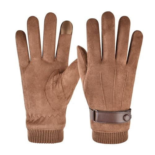 Fcnjsao Winterhandschuhe für Erwachsene, warm, wasserdicht, Schneehandschuhe, Touchscreens, winddicht, für Erwachsene, Arbeitshandschuhe, Fleece-gefütterte Handschuhe für Herren von Fcnjsao