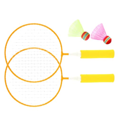 Fecfucy Badminton-Set für Kinder,Badminton-Set,Badmintonschläger für Kinder, Legierungsrahmen, 2 Nylon-Federbälle - Unterhaltungsschläger-Sportspielzeug für Indoor-Outdoor-Sportspiele von Fecfucy