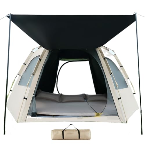 Fecfucy Camping Pop-Up-Zelt | Kuppelzelt, wasserdichtes Campingzelt für 5–8 Personen, atmungsaktiv, sofortige Einrichtung, tragbare Zelte für Outdoor-Camping, Strand, Reiseabenteuer von Fecfucy