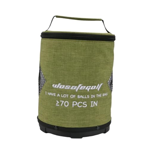 Fecfucy Golfballtasche,Golfballtasche,Mit Reißverschluss geschlossene Zylinder-Golfballtasche mit großem Fassungsvermögen | Golfsack, multifunktionale, leichte, faltbare, einfache Aufbewahrungstaschen von Fecfucy