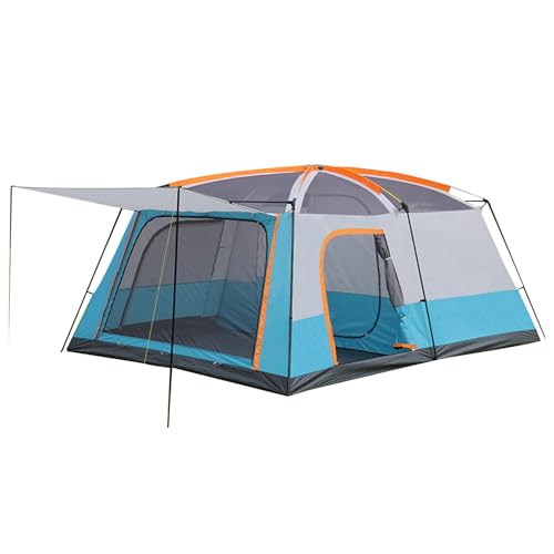 Fecfucy Outdoor Camping Zelt - Kuppelzelt Familie Camping Shelter - Geräumiges Campingzelt mit Trennwand, tragbares Überdachungszelt zum Wandern & Bergsteigen von Fecfucy