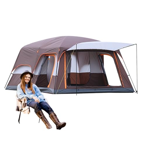 Fecfucy Outdoor-Zelte für Camping – Kuppeldesign geräumiges Familienzelt | Geräumiges Campingzelt mit Trennwand, tragbares Überdachungszelt zum Wandern & Bergsteigen von Fecfucy