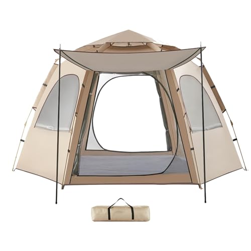 Fecfucy Pop-Up-Zelt für Camping, Kuppelzelt, wasserdichtes Campingzelt für 5–8 Personen, atmungsaktiv, sofortige Einrichtung, tragbare Zelte für Outdoor-Camping, Strand, Reiseabenteuer von Fecfucy