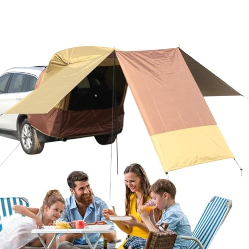 Fecfucy SUV Heckklappenzelt - Tragbares Schrägheck-Zelt | 5-8 Personen SUV Campingzelt, geräumiges Kofferraumzelt für Reisen Camping Outdoor Heckklappe von Fecfucy