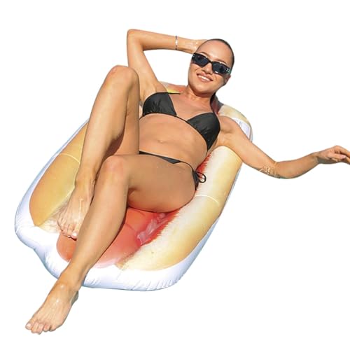 Fecfucy Schwimmender Hotdog | Schwimmender Schwimmbad-Hotdog | Rutsch-On-Floatie-Spielzeug, lustiges Sonnenbaden, Riesen für Spaß-Lounge-Party, Strandparty-Requisiten, von Fecfucy