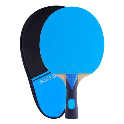 Feegow 1 x Tischtennisschläger mit 1 x Tasche, zuverlässiger Pong-Schläger, langer Griff, starke Kontrolle, 7-lagiges Holz (blau) von Feegow