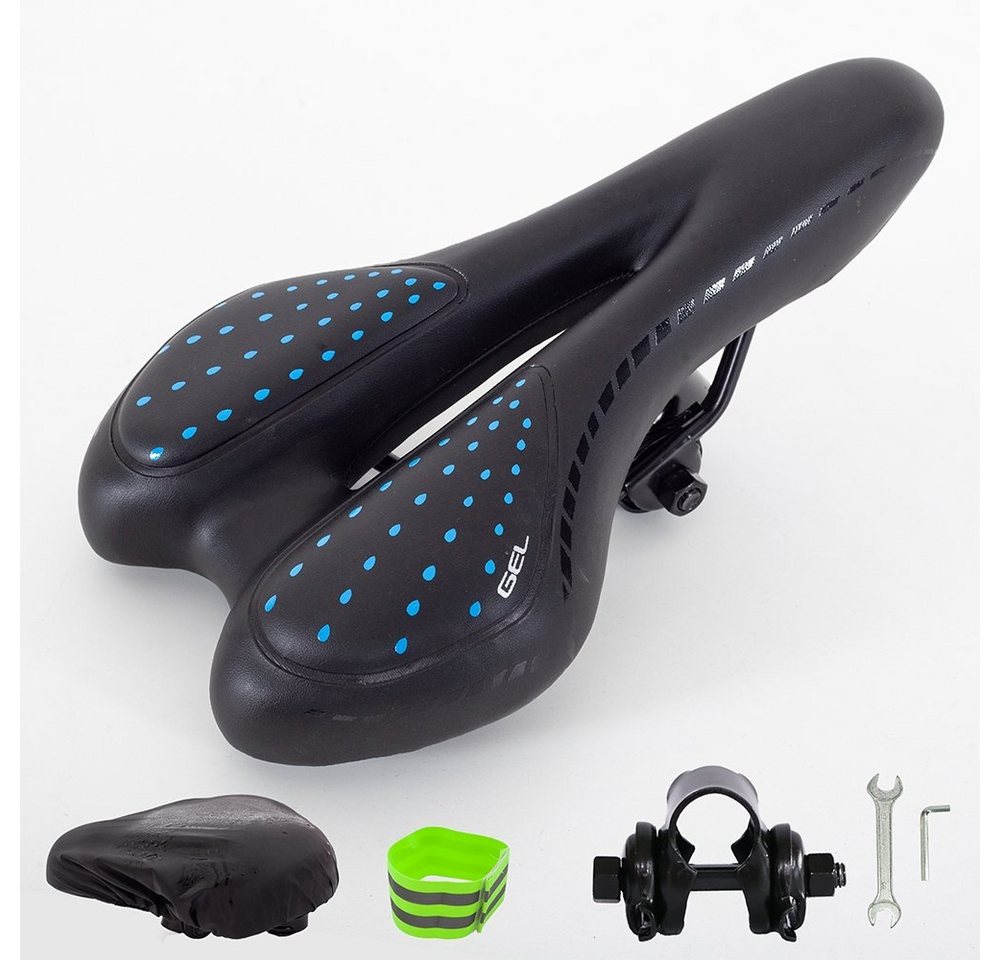 Feel2Home Fahrradsattel Ergonomischer Fahrradsattel Schwarz Blau Anti Rutsch Gel Belüftung, Gelsattel von Feel2Home