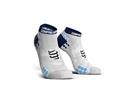 Compressport Erwachsene Socken Weiß/Blau, T4, CS1RSLV300BLT4 von COMPRESSPORT