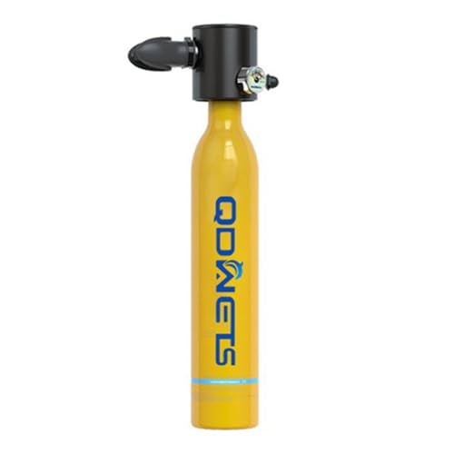 Fehploh 0,5 l Mini-Tauchen, 10–15 Minuten, tragbarer Tauchzylinder, leicht, Schnorcheln, Atemschutzmaske für Unterwasserschwimmen (Gelb) von Fehploh