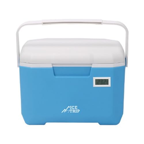 Fehploh 6L tragbare Kühlbox, großes Fassungsvermögen, isolierter Gefrierschrank, multifunktionale, isolierte tragbare Kühlbox mit Thermometer, langlebig for Geschäftsreisen (blau mit Thermom von Fehploh