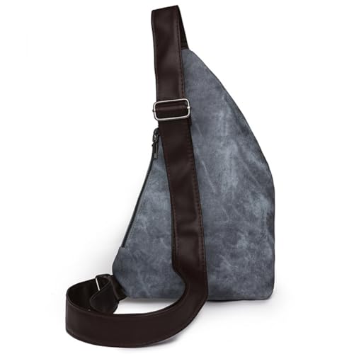Fehploh Anti-Diebstahl-Brusttasche, multifunktionale Gürteltasche, große Kapazität, PU-Mini-Umhängetasche, Verstellbarer Riemen, mehrere Taschen for Outdoor-Reisen (blau) von Fehploh