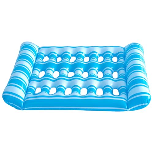 Fehploh Aufblasbares Schwebebett, tragbare schwimmende Liege, Luftmatratze, Faltbare Schwimmbad-Luftmatratze for Schwimmbadpartys (Hellblau) von Fehploh