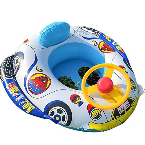 Fehploh Fun Car Horn Boat Pool Kinder-Wassersitz, aufblasbarer Kinder-Schwimmsitz, reißfestes Wasserspielzeug für Pool-Party-Spiele (Big Car Boats Blue) von Fehploh