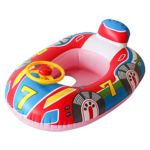 Fehploh Fun Car Horn Boat Pool Kinderwassersitz, aufblasbarer Kinderschwimmsitz, reißfestes Wasserspielzeug für Poolpartyspiel (kleines Autoboot rosa) von Fehploh