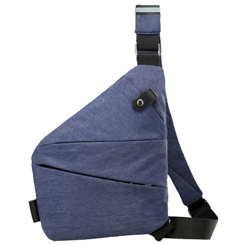 Fehploh Modische Brusttasche für Herren, große Kapazität, einfache Umhängetasche, Diebstahlschutz, verstellbarer Riemen, ergonomische Hüfttasche, blau, right shoulder, Nützlich von Fehploh