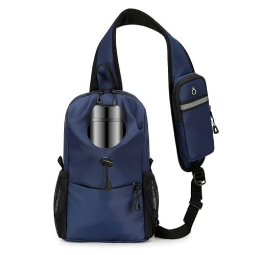 Fehploh Modische Hüfttasche, Mehrzweck-Nylon-Bauchtasche, große Kapazität, ultradünne Brusttasche, wasserdicht, schlanke Schultertasche für Outdoor-Reisen, blau, von Fehploh