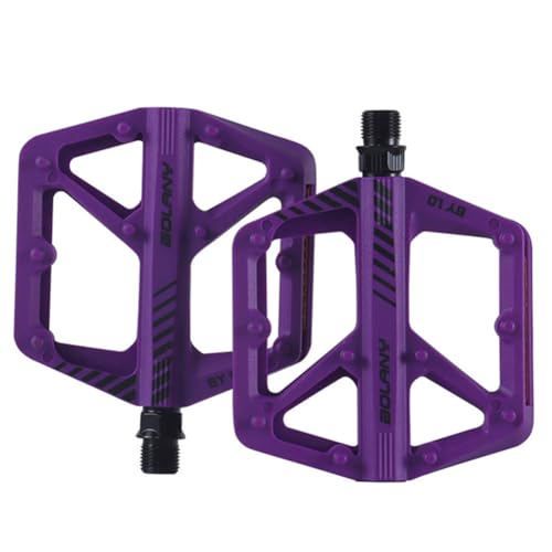 Fehploh Mountainbike Pedale DU Sealed Bearing Platform Pedal with Reflector Cycling Bearing Pedals MTB Bike Accessories (Purple) von Fehploh