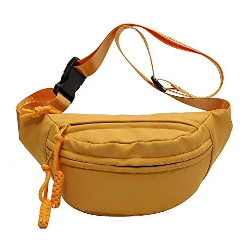 Fehploh Schlichte, modische Sling-Hüfttasche für Damen, Umhängetaschen, einfarbig, tragbar, Gürteltasche (gelb) von Fehploh