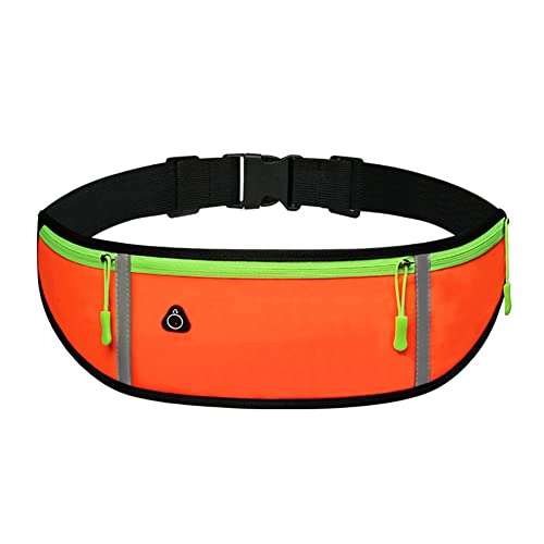Fehploh Unisex Reflektierende Hüfttasche mit Kopfhöreranschluss, Jogging-Hüfttaschen, leicht, wasserdicht, für Wandern, Fitness, Radfahren (Orange) von Fehploh