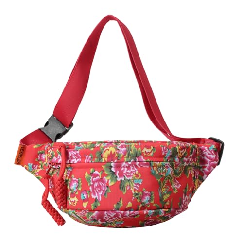 Fehploh Weiche, einfache Umhängetasche, leicht, Vintage, vielseitige Damen-Outdoor-Tasche, halbmondförmig, rot, modisch von Fehploh