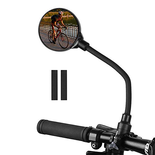 Feluz Fahrradspiegel, Lenkerhalterung Rückspiegel 360 ° verstellbar drehbar, Weiter Winkel Acryl konvex Spiegelgläser für Mountainbike, Fahrradzubehör von Feluz