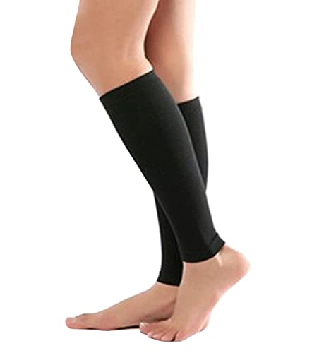 Fendawn Strive 2er Set Sport Beinschützer Sicherheit Wadendruckhülse Beinschützer Schienbeinschoner Socken, schwarz von Fendawn Strive