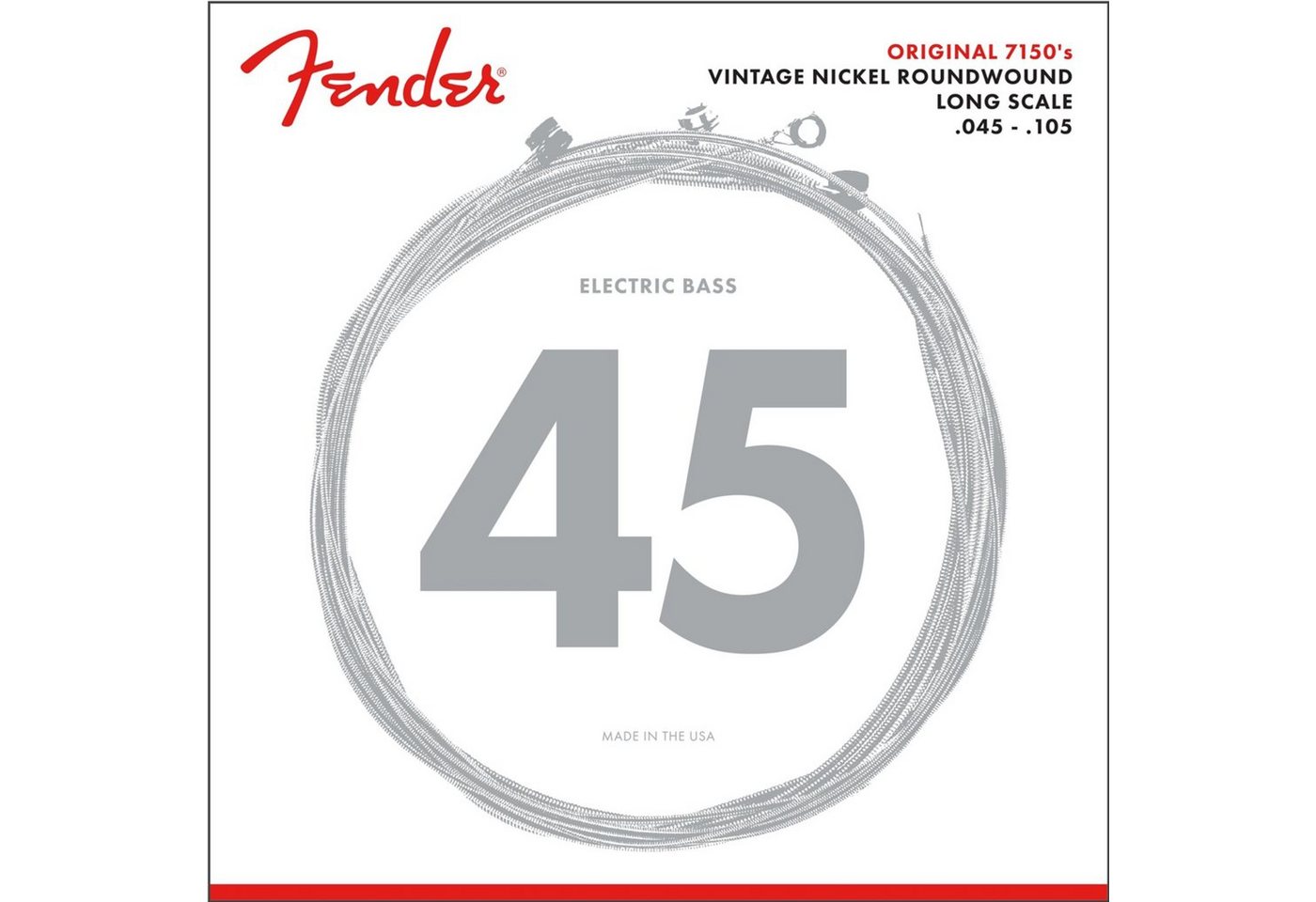 Fender Saiten, (Strings Original 7150 M 45-105 Pure Nickel, Roundw.,Longscale), Strings Original 7150 M 45-105 Pure Nickel, Roundw.,Longscale - Sait von Fender