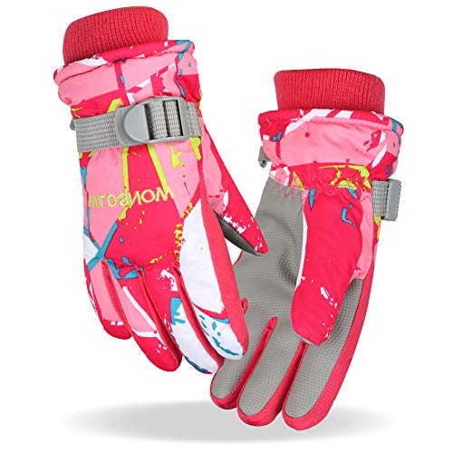 Handschuhe Kinder Winterhandschuhe Touchscreen Fahrradhandschuhe Fleece Wasserabweisend Laufhandschuhe Anti-Rutsch Radhandschuhe Outdoor Sport für 6-15 Jahre Jungen Mädchen 