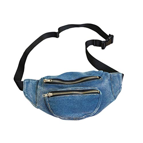 Fenical Leichte Jeans Gürteltasche Crossbody Umhängetasche Brusttasche (Dunkelblau) von Fenical