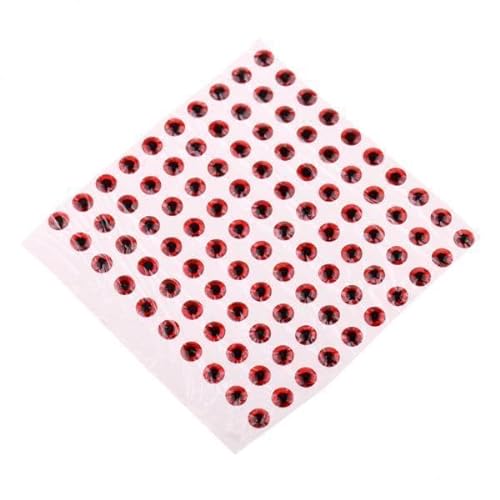 Fenteer 2x100 Stück 4mm Augen 3D Holografische Angelköderaugen Fliegenbinden Rot, Rot, 2 STK von Fenteer