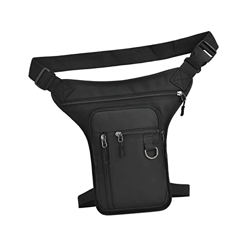 Fenteer Bag Outdoor Oberschenkeltasche Hüfttasche Reißverschluss Hervorragende Verarbeitung für Männer Frauen Wasserdichtes PU-Material, Schwarz von Fenteer