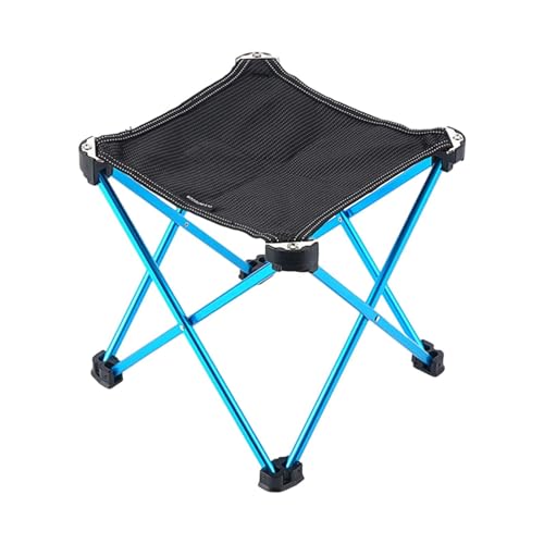 Fenteer Campinghocker, tragbarer Stuhl, Mini-Klapphocker, 24,4 cm, mit Tasche, kompakter Angelhocker, Kleiner Klappstuhl für Grillen, Rucksackreisen, Blau von Fenteer